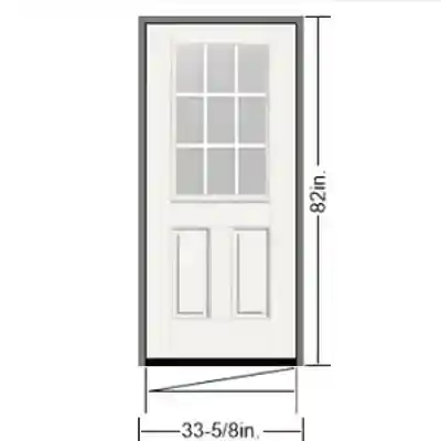 THERMA TRU 2-8 X 6-8 LHIS SMOOTH-STAR S262 9-LT GBG, 6-5/8" FRAMESAVER JAMB, WHITE PVC 908 W/J CHANNEL, DBL BORE,  SATIN NICKEL HNGE - Arlington Coal & Lumber