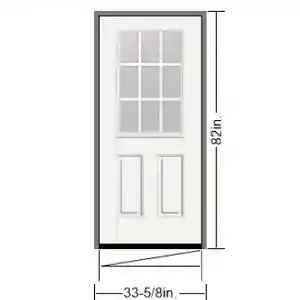 Main 1 - THERMA TRU 2-8 X 6-8 LHIS SMOOTH-STAR S262 9-LT GBG, 6-5/8" FRAMESAVER JAMB, WHITE PVC 908 W/J CHANNEL, DBL BORE,  SATIN NICKEL HNGE - Arlington Coal & Lumber