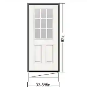 Main 1 - THERMA TRU 2-8 X 6-8 LHIS SMOOTH-STAR S262 9-LT GBG, 6-5/8" FRAMESAVER JAMB, WHITE PVC 908 W/J CHANNEL, DBL BORE,  SATIN NICKEL HNGE - Arlington Coal & Lumber