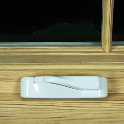 MATHEWS BROTHERS PART #11306 HANDLE & COVER, LEFT HAND WHITE (Silver Worm)  AWN+CM - Arlington Coal & Lumber