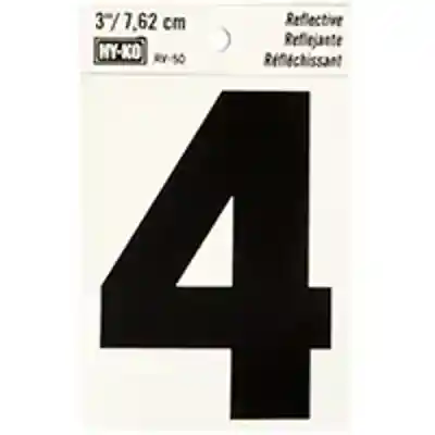 NUMBER HOUSE 4 3IN REFL BLK - Arlington Coal & Lumber