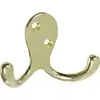 Main 2 - 830151 HOOK ROBE DBL PRNG PB HOOK ROBE DOUBLE PRONG POLBRSS - Arlington Coal & Lumber