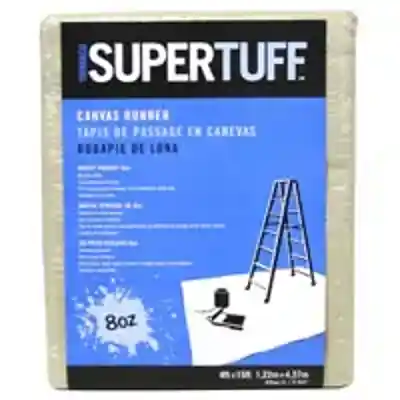 SUPERTUFF 4 X 15 FT 8 OZ HEAVY DUTY CANVAS DROPCLOTH RUNNER (58908) BLUE - Arlington Coal & Lumber