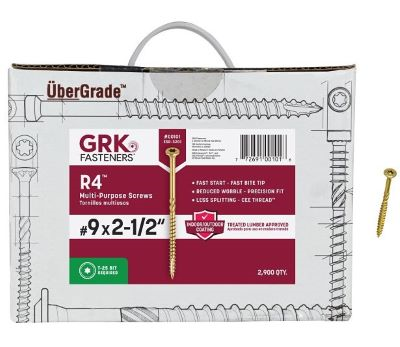 GRK #9 X 2-1/2" R4 MULTI PURPOSE SCREW (2900 PCS) BULK BOX T-25 (#00101) - Arlington Coal & Lumber