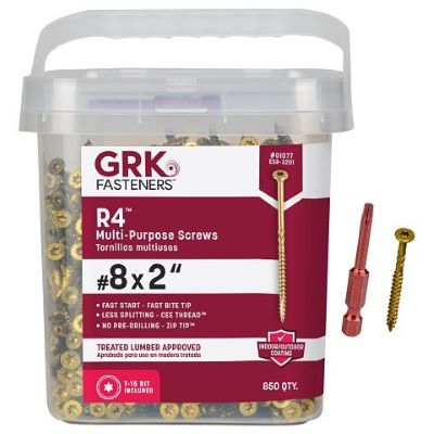 GRK #8 X 2" R4 MULTI PURPOSE SCREW (850 PCS) T-15 (#01077) - Arlington Coal & Lumber