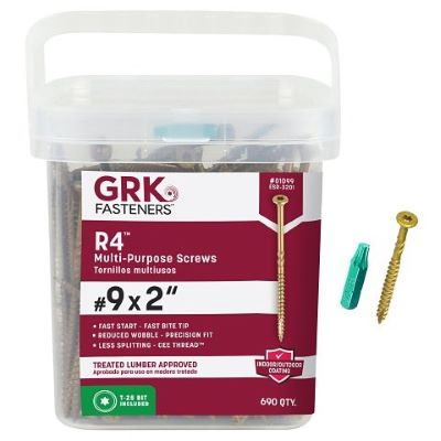 GRK #9 X 2" R4 MULTI PURPOSE SCREW (690 PCS) T-25 (#01099) - Arlington Coal & Lumber