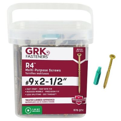 GRK #9 X 2-1/2" R4 MULTI PURPOSE SCREW (575 PCS) T-25 (#01101) - Arlington Coal & Lumber