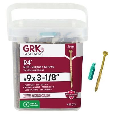 GRK #9 X 3-1/8" R4 MULTI PURPOSE SCREW (425 PCS) T-25 (#01105) - Arlington Coal & Lumber