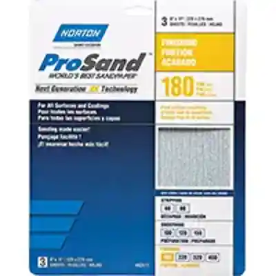 NORTON PROSAND P180 FINISHING 9X11 SANDING SHEET 3 PACK (YELLOW) - Arlington Coal & Lumber