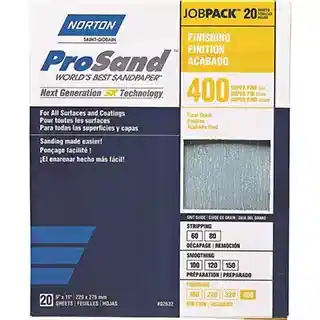 Main 2 - NORTON PROSAND P400 FINISHING 9X11 SANDING SHEET 20 PACK (YELLOW) - Arlington Coal & Lumber