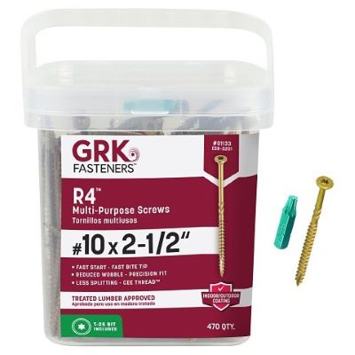 GRK #10 X 2-1/2" R4 MULTI PURPOSE SCREW (470 PCS) T-25 (#01133) - Arlington Coal & Lumber