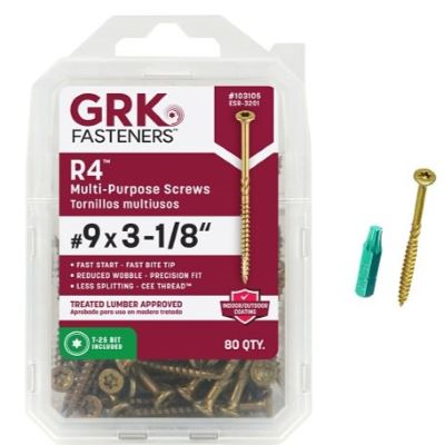 GRK #9 X 3-1/8" R4 MULTI PURPOSE SCREW (80 PCS) T-25 #103105 - Arlington Coal & Lumber