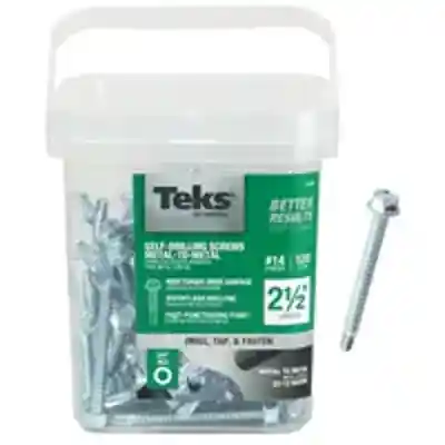TEKS 14X2-1/2 METAL SCREW DRILL POINT 120CT (21358) - Arlington Coal & Lumber