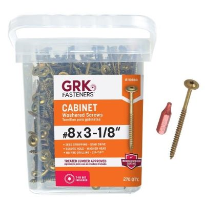 GRK #8 X 3-1/8" CABINET SCREW (270 PCS) T-15 (#110083) - Arlington Coal & Lumber