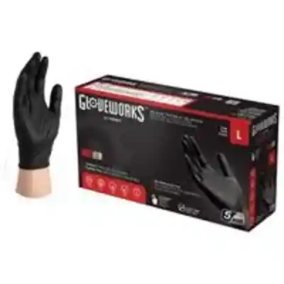 AMMEX BLACK HD 5MIL NITRILE DISPOSABLE GLOVE LARGE 100CT - Arlington Coal & Lumber