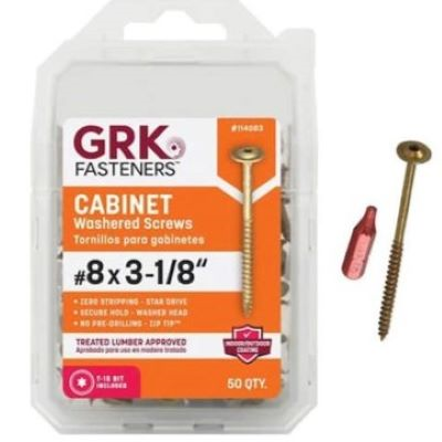 GRK #8 X 3-1/8" CABINET SCREW (50 PCS) T-15 (#114083) - Arlington Coal & Lumber