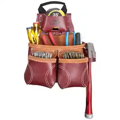 CLC 10 POCKET "SIGNATURE ELITE" PRO FRAMER LEATHER NAIL & TOOL BAG  - Arlington Coal & Lumber