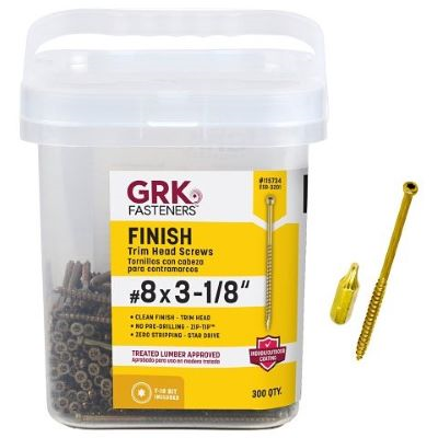 GRK #8 X 3-1/8" FINISH TRIM SCREW (300 PCS) T-10 (#115734) - Arlington Coal & Lumber