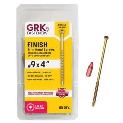 GRK #9 X 4" FIN/TRIM SCREW (50 PCS) T-15 (#117760) - Arlington Coal & Lumber