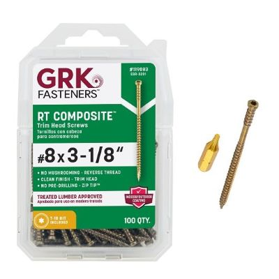 GRK #8 X 3-1/8" RT COMPOSITE SCREW (100 PCS) T-10 (#119083) - Arlington Coal & Lumber