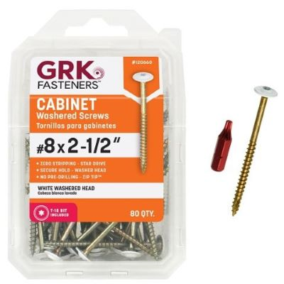 GRK #8 X 2-1/2" WHITE CABINET SCREW (80 PCS) T-15 (#120660)  - Arlington Coal & Lumber