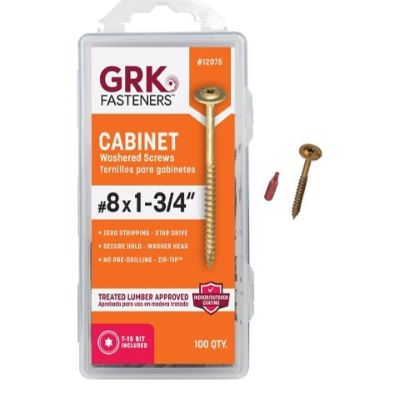 GRK #8 X 1-3/4" CABINET SCREW (100 PCS) T-15 (#12075) - Arlington Coal & Lumber
