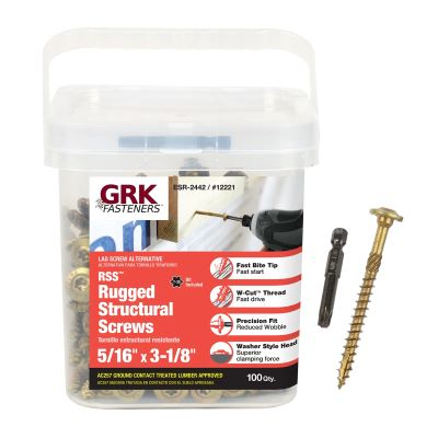 GRK 5/16" X 3-1/8" RSS STRUCTURAL SCREW (100 PCS) T-30 (#12221) - Arlington Coal & Lumber