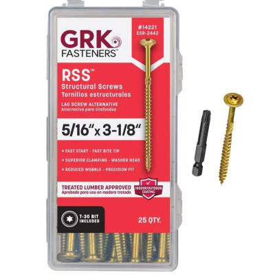 GRK 5/16" X 3-1/8" RSS STRUCTURAL SCREW (25 PCS) T-30 (#14221) - Arlington Coal & Lumber