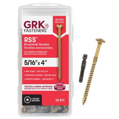 GRK 5/16" X 4" RSS STRUCTURAL SCREW (25 PCS) T-30 (#14225) - Arlington Coal & Lumber