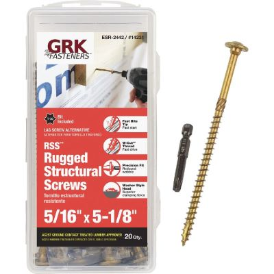 GRK 5/16" X 5-1/8" RSS STRUCTURAL SCREW (20 PCS) T-30 (#14231) - Arlington Coal & Lumber