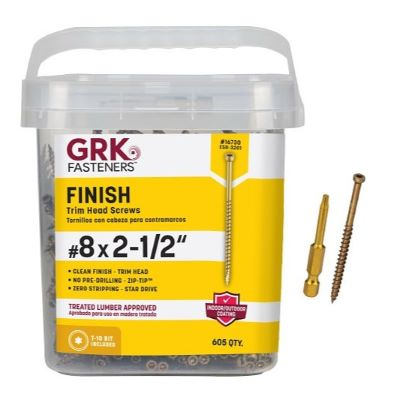 GRK #8 X 2-1/2" FIN/TRIM SCREW (605 PCS) T-10 (#16730) - Arlington Coal & Lumber