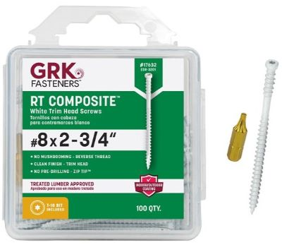 GRK #8 X 2-3/4" RT COMPOSITE WHITE TRIM HEAD (100 PCS) T-10 (#17632) - Arlington Coal & Lumber