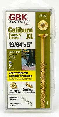 GRK 19/64" X 5" CALIBURN XL CONCRETE SCREW (25 PCS) T-40 (#57785) - Arlington Coal & Lumber