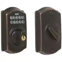 Main 1 - SCHLAGE BE365VCAM716 CAMELOT ELECTRONIC KEYPAD DEADBOLT AGED BRONZE ** VISUAL PACK ** - Arlington Coal & Lumber