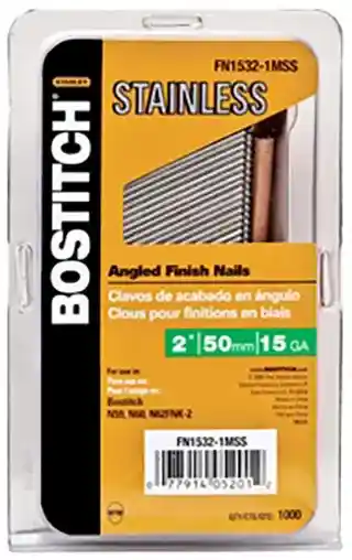 Main 2 - BOSTITCH FN1532-1MSS 2" STAINLESS STEEL 15-GA. ANGLED FINISH NAIL 1M BX   - Arlington Coal & Lumber