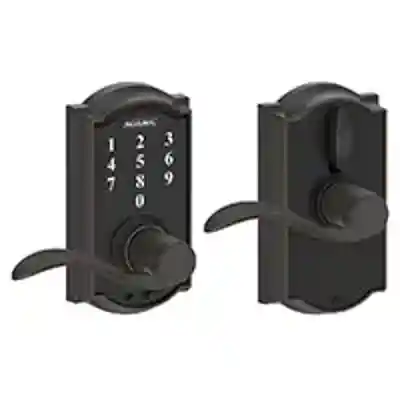 SCHLAGE FE695VCAMXACC716 "TOUCH" ENTRY ACCENT LEVER CAMELOT TRIM AGED BRONZE ** VISUAL PACK ** - Arlington Coal & Lumber