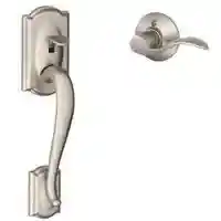 Main 1 - SCHLAGE FE285GCAM619ACC ENTRY HANDLE CAMALOT/ACCENT SATIN NICKEL ** VISUAL PACK ** (NEEDS DEAD BOLT) - Arlington Coal & Lumber
