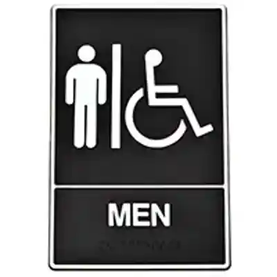 SIGN BRAILLE MEN HANDCAP 6X9IN - Arlington Coal & Lumber
