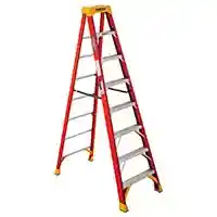Main 1 - WERNER 8 FT. (TYPE 1A) FIBERGLASS STEP LADDER 300 LB SINGLE SIDED (MODEL #6208) ORANGE - Arlington Coal & Lumber