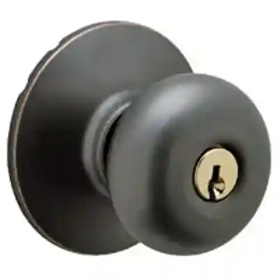 SCHLAGE F51AVPLY716 ENTRY LOCK PLYMOUTH KNOB K4 AGED BRONZE **VISUAL PACK** - Arlington Coal & Lumber