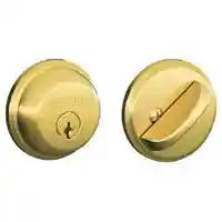 Main 1 - SCHLAGE B60NV505 SINGLE CYLINDER DEADBOLT BRIGHT BRASS ** VISUAL PACK ** - Arlington Coal & Lumber