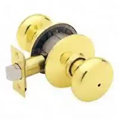 SCHLAGE F40VPLY605 PRIVACY PLYMOUTH KNOB BRIGHT BRASS ** VISUAL PACK ** - Arlington Coal & Lumber