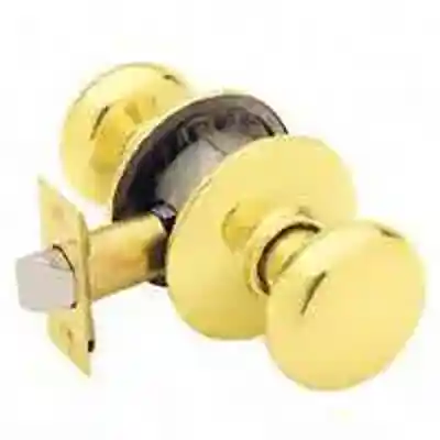 SCHLAGE F10VPLY605 PASSAGE PLYMOUTH KNOB BRIGHT BRASS ** VISUAL PACK ** - Arlington Coal & Lumber