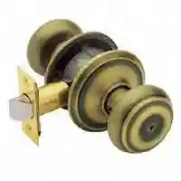 Main 1 - SCHLAGE F40VGEO609 PRIVACY GEOGIAN KNOB ANTIQUE BRASS ** VISUAL PACK ** - Arlington Coal & Lumber