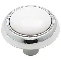 Main 1 - KNOB 1-3/16IN WHITE/POL CHROME - Arlington Coal & Lumber