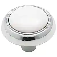 Main 1 - KNOB 1-3/16IN WHITE/POL CHROME - Arlington Coal & Lumber