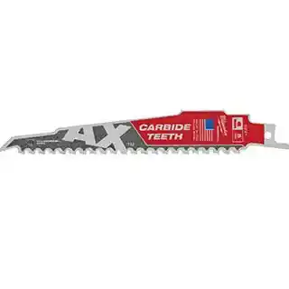Main 2 - MILWAUKEE 6" AX CARBIDE RECIPROCATING SAW BLADE 5PK 48-00-5221 - Arlington Coal & Lumber