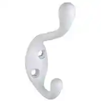 Main 1 - N330-878 MPB166 HVY DUTY C/H H COAT/HAT HOOK WHT - Arlington Coal & Lumber