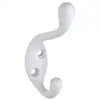 Main 1 - N330-878 MPB166 HVY DUTY C/H H COAT/HAT HOOK WHT - Arlington Coal & Lumber